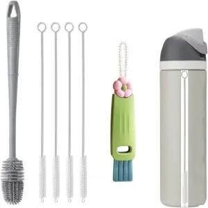 오왈라 프리십 24온스32온스40온스용 빨대 클리너 브러시 물병과 호환되는 실리콘 롱 핸들 병 뚜껑 청소