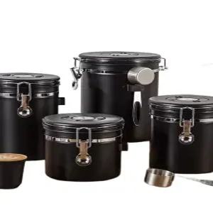 진공밀폐 원 자동배기 신선도유지 계량스푼 커피분말보관 진공저장용기