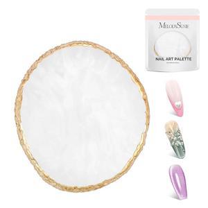 MELODYSUSIE 원형 레진 네일 아트 팔레트 및 안료 1개, 아티스트 DIY 아크릴, 메이크업 보드, 전문 컬러 블렌딩, 믹싱 폴리쉬, 살롱 도구용 젤 화이트