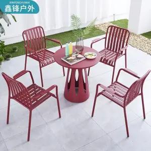 야외 철제 테이블 베란다 세트 의자 업소용 파라솔