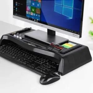 모니터받침대 블랙 사무실책상정리 데스크탑정리