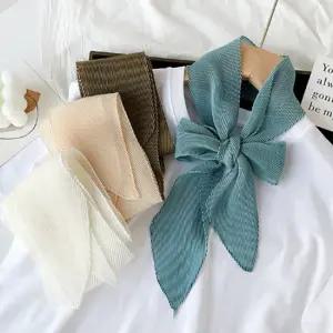 여성 주름 플리츠 스카프 미니 간절기 봄 가을 여자