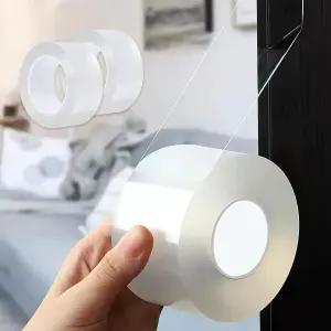 HNZGYB 2개 헤비 듀티 투명 창문 날씨 씰링 테이프 겨울용 33피트 나노 단열재 2인치 여름철 문과 씰