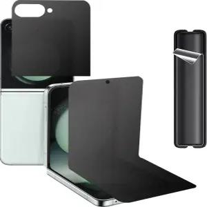 삼성 갤럭시 Z 플립 5용 BYUIHS 3팩 매트 프라이버시 스크린 프로텍터 안티피프 1PCS 외부 내부 사이드