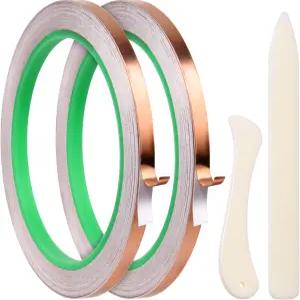 SPEEDWO 구리 호일 테이프 양면 전도성 스테인드글라스 공급 공예 정원 기타 및 EMI 차폐 전기 수리용