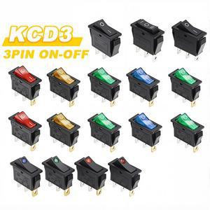 520PCS KCD3 로커 스위치 LED ON OFF 16A 250V 3 핀 20A 전기 2 용 소형 라이트 커버 캡
