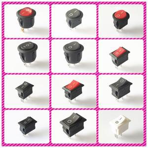 SPST KCD1 2 핀 3 온오프 원형 및 사각형 플라스틱 로커 스위치, DC AC 6A250V, 자동차 대시 보드, DIY 장
