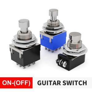 1PCS 3PDT 9Pin ON-(OFF) Guital 효과 페달 박스 푸시 버튼 스위치 순간 풋 IP65 자동차보트 방수