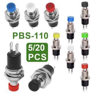 520Pcs PBS-110 7mm 순간 스위치 재설정 푸시 버튼 ON OFF 2Pin 마이크로 (나사 너트 포함)
