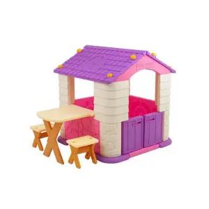 에듀플레이 하우스2 집+테이블의자세트 바이올렛 WHz4+3AOP