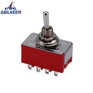 마운팅 사이즈 MTS-402 금속 토글 스위치, 12 핀 터미널, 4PDT ON, ON-OFF-ON, 2 3 로커 6mm