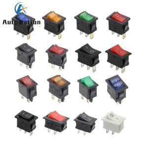 1Pcs KCD1 시리즈 234 핀 보트 자동차 로커 위치 전원 15mm x 블랙 레드 그린 6A250V 10A125V AC 도매