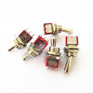 15pcs 레드 미니 3pin 6mm 23 위치 셀프 리셋 토글 ON-(ON)DPDT 6A125V 3A250V MTS