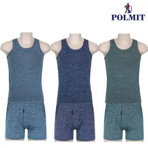 폴밋 PMT-369(2)외 국산 인견 남성 빅사이즈 트렁크 팬티 런닝세트 총 6매입