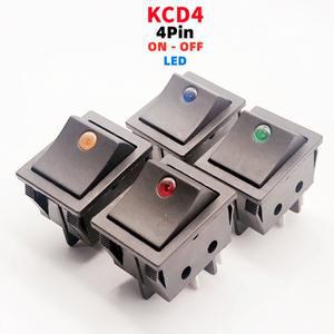 1pcs 로커 스위치 KCD4 4 핀 2 ON-OFF 미니 라이트 고양이 눈 220V LED 버튼 AC30A250V 드롭 배송