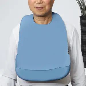 대형 방수 실리콘 턱받이 성인용 블루 색상 어르신 보호턱받이 khx6+1NsH