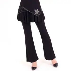 룸바 V별꽃바지 라인 라틴댄스 팬츠 망사 테 LDP9100