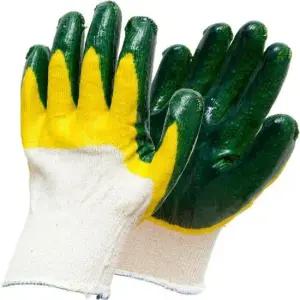 8610663 쌍마 이중 2중코팅 목장갑 초록 개별포장13G(100조입)