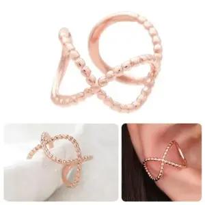 귀안뚫는귀걸이 꼬임 로즈골드 링 귀찌 이어커프 14KGP