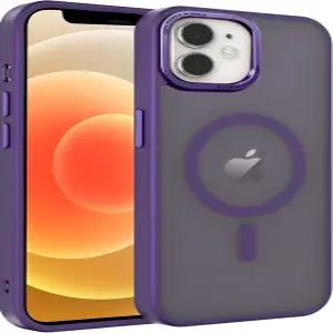 EUMADOVE 마그네틱 12미니 케이스 Magsafe와 호환 군용 등급 보호 긁힘 방지 기능이 있는 슬림 반투명 매트