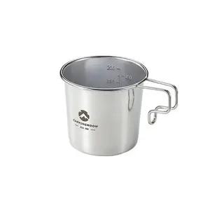 스텐 고리형 손잡이 캠핑컵 210ml 1P야외 계량 물컵 Pwc4+2GFs