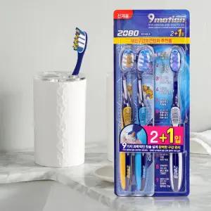 2080 9모션 칫솔  2+1입 X2개/ 3D 칫솔모/ 어금니 케어, 구취제거