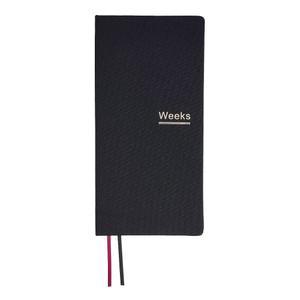 날짜 미정 주간 플래너 노트북 포켓 정리함 예약 북 저널 A6 주 계획 메모장(블랙)