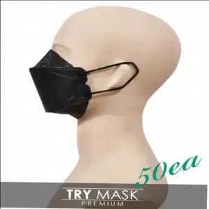 입체형 대형 일회용 블랙 마스크 50매 트라이 디자인 BWs9+4doQ