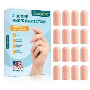 JUMPOW 젤 핑거코트 프로텍터 실리콘 핑거 커버 캡 슬리브 유연한 보호대로 손가락 끝 엄지 보호 관절염
