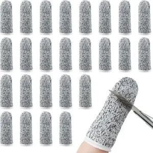 호노슨 20피스 컷 저항성 핑거코트 젤 핑거가드 프로텍터 재사용 가능한 핑거팁 커버 주방 음식 조각 작업