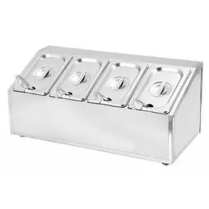 반찬 셀프바 바트 주방 테이블 열 상업용 조리대 4칸 스텐