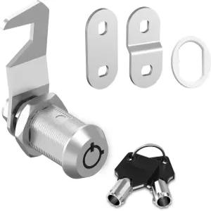 Hecfu 1개 공구 상자 잠금장치(키 포함) 튜블러 캠 잠금장치 1-1/8인치 키 후크 우편함 서랍 캐비닛 은