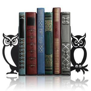 Geelin Owl 책꽂이 장식 금속 2가지 스타일 빈티지 블랙 올빼미 디자인 헤비 듀티 논슬립 도서 홀더를 위한 독서 애호가용 도서관 사무실 선물