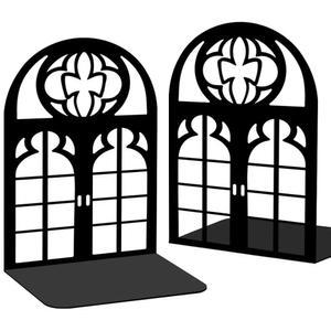 선반용 BEUNITONE 금속 북엔드, 무거운 책용 빈티지 도어 윈도우 책상 정리함용 홈 데코용 성인 사무실 도서관 장식용