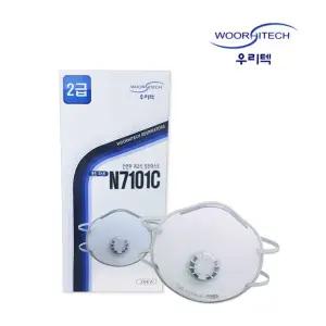 방진마스크 2급 우리텍 N7101C 안면부여과식 20매 TmP2+3OZe