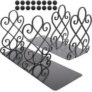 펠트 패드 2.2LB 헤비 듀티 북엔드 홀더 롱 베이스, 럭셔리 아트 북 스탠드 레트로 앤티크 스타일, 책장 책장을 보호하는 미끄럼 방지 2페어 안웬크 빈티지