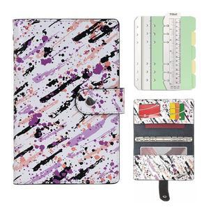 원더풀 리필 가능한 스파이럴 저널 6 링 바인더 노트 쓰기 저널, 내부 포켓이 있는 대학용 안감 종이 및 패턴 커버 학교 출장 정리 (A6, 컬러