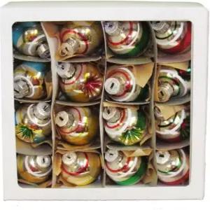 커트 애들러 30MM 미니어처 솔리드 및 리플렉터 유리 공 장식 16피스 박스