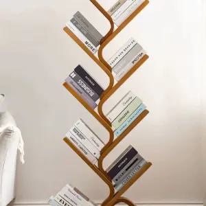곡선 나무 수납 원목 디스플레이 거실 나무책장 5단 3단