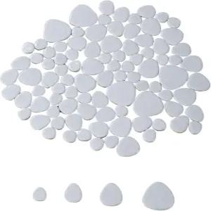 TMKJJDZ 세라믹 모자이크 타일 1.1파운드 불규칙 조각 DIY 공예품 화분 꽃병(흰색)