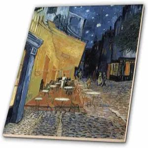 3dRose LLC ct_149687_1 세라믹 타일 4인치 밤의 카페 테라스 by 빈센트 반 고흐