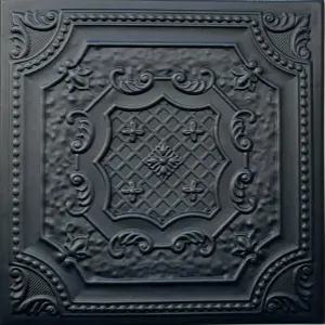 아 라 메종 천장 R126 비주 및 꿀벌 폼 접착 타일(21.6 평방 피트/케이스) 8팩 블랙 매트