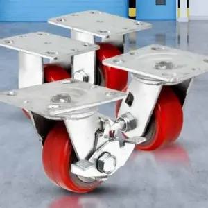 중량 우레탄 적색 바퀴 손수레바퀴 카트바퀴