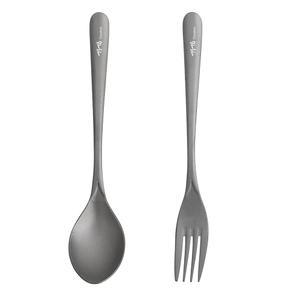 TiTo 티타늄 식기 세트, 경량 순수 플랫웨어 위한 가능한 파티 (매트)을 휴대용 캠핑, 포크 & 가정, 트립, 야외, 스푼, 재사용 레스토랑,