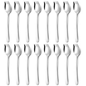 후니쿡 16피스 스포크 - 스테인리스 스틸 스포크, 캠핑, 금속 수프, 디저트, 가정용, 7.2인치 파스타, 세트 하이킹용