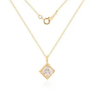 [모룬] 14K 아틱 프레임컷 다이아 큐빅 체인 목걸이 MON41730