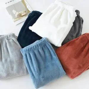 여성수면바지 겨울 극세사 잠옷 융털 파자마 여성 홈웨어 수면 바지