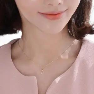 데일리목걸이 스틱 컷팅 바 베이직 금 목걸이 14K 42cm