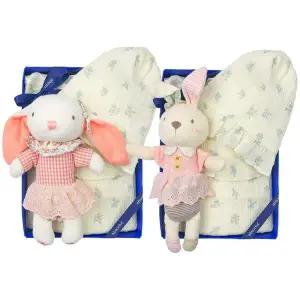 갤러리아 (압소바출산,백일옷)엘로무소바디슈트(모자)+토끼딸랑이세트(A13-1