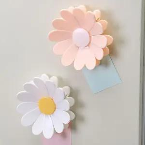 데이지 꽃잎 냉장고 자석 집게 6개 세트 현관문 메모보드 장식 인테리어 소품